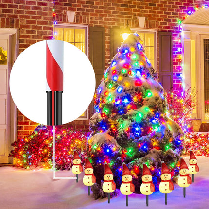 30Pcs Stakes for Outdoor Christmas Candy Cane Lights Replacement Pathway Markers Spike Replacer Plastic Inside Diameter 0.6-0.68 Inch for Maintain Garden Yard Landscape Lamps Pole