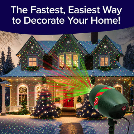 Star Shower Ultra 9 Outdoor Laser Light Show, AS-SEEN-ON-TV, 9 Unique Patterns, Showers Home w/Thousands of Lights, 3 Color Combinations, Motion or Still, Up to 3200 Sq Ft, Holiday Projector