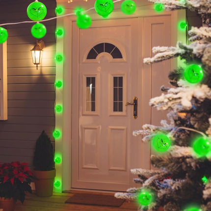Grinch Christmas Lights Indoor,20 LED 10 Ft Battery Operated Grinch Christmas String Lights, Waterproof Grinch Christmas Decorations for Home Garden Outdoor Tree Decor