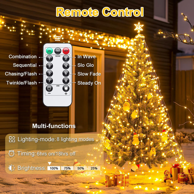 JMEXSUSS 2 Pack Fairy Lights Battery Operated with Remote, Total 400 LED 132ft Battery Powered Christmas String Lights, Twinkle Fairy Lights for Christmas Tree Bedroom Indoor Outdoor Decor, Warm White