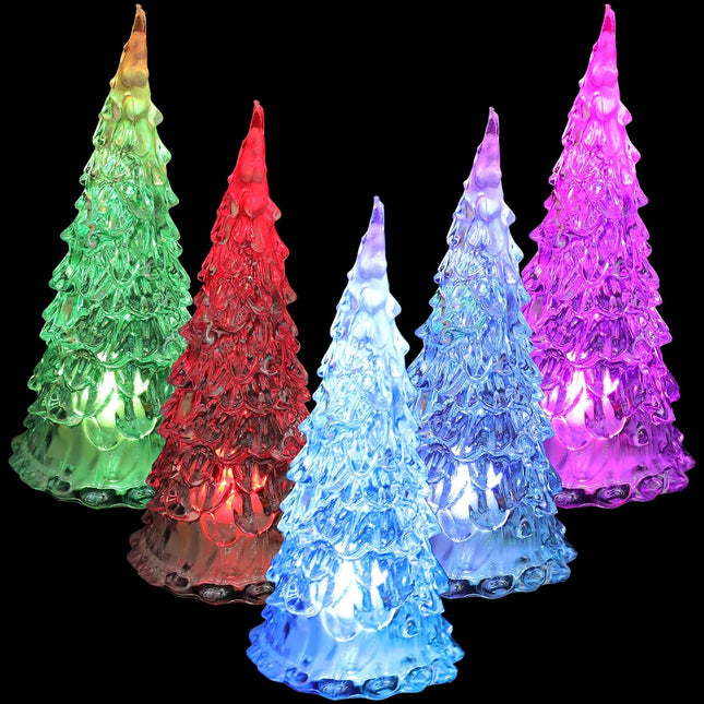 Gadpiparty 8pcs LED Christmas Tree Decor Colorful Tabletop Christmas Tree Lights Home Party Holiday Decorations