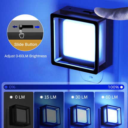 DORESshop Blue Night Light [2 Pack], Night Lights Plug Into Wall, Night Light, Dusk to Dawn Sensor, LED Night Light Adjustable Brightness, Bedroom, Bathroom, Hallway, Stairs, Christmas, Party