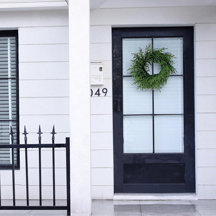 Real Touch Norfolk Pine Wreath - 24" Artificial Christmas Wreath Faux Pine Green Wreath for Front Door, Wall, Windows, Xmas Decoration