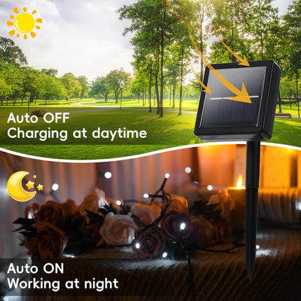 2 Pack 240 Led Outdoor String Lights Solar Total 110FT Solar String Lights Outdoor Waterproof with 8 Mode - solar powered christmas lights outdoor for Tree Patio Christmas Decoration Cool White