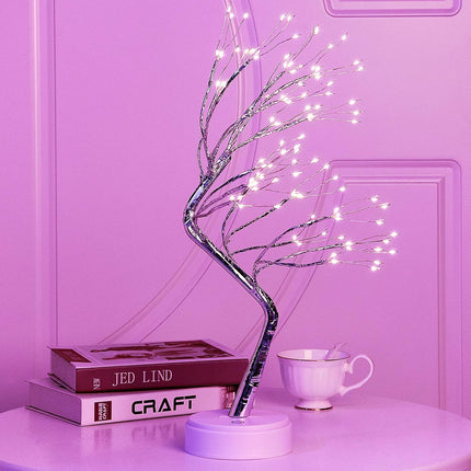 20" 108LED Purple Bonsai Tree lamp Artificial Tree Indoor Decor USB/Battery-Powered Touch Switch Lights for Friends Christmas/Hallowmas/Thanksgiving Day Wedding Party Decorations