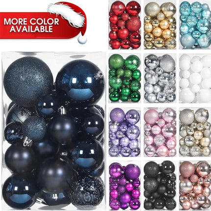 Christmas Ball Ornaments for Christmas Decorations - 41 Pieces Xmas Tree Blue Shatterproof Ball Ornaments with Hanging Loop for Holiday and Party Decoration