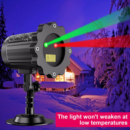 Laser Christmas Projector Lights Outdoor, d Christmas Laser Lights Landscape Spotlight Red and Green Star Show with Remote Control, Holiday Projector Decorations for House/Garden/Party