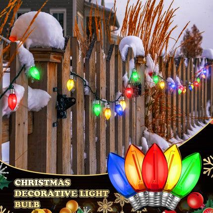 Retisee 100 Pcs C9 Replacement Bulbs Bulk Colorful C9 Bulbs C9 Christmas Lights Replacement Bulbs Light Bulbs 1W C9 LED Bulb C9/E17 Candelabra Base for Christmas Tree Patio Outdoor String Light