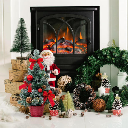 Tabletop Mini Christmas Tree, 15.74" Artificial Christmas Tree Miniature Pine Christmas Tree Perfect for Christmas Decorations, Home, Kitchen, Dining Table（Red）