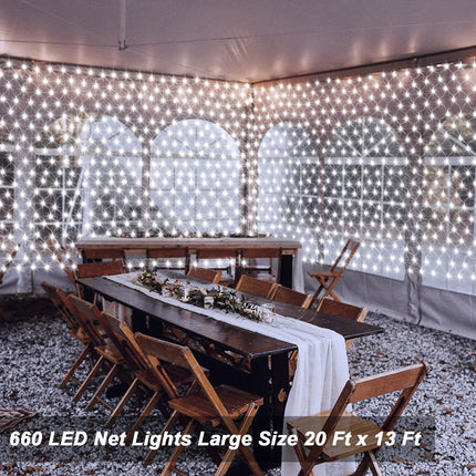 ZAIYW 660 LED Net Lights 20Ft x 13Ft Large Christmas Net Lights Plug in, Waterproof Outdoor Mesh Lights with Remote Control Timer for Bushes Garden Tree Holiday Decor (Cool White)