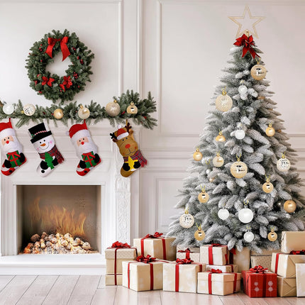 FestiveBliss Christmas Ornaments 50 Pcs, Christmas Balls, Christmas Ball Ornaments Set with Hanging Strings, Shatterproof Christmas Decorations Ornaments for Xmas Tree (Deep Champagne)