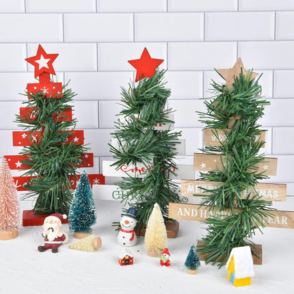 DearHouse 30 Pcs Christmas Garland Ties Artificial Pine Needles,14" Christmas Tree Branches Wired Faux Pine Greenery Stems in Green for Christmas Decoration Craft Wrapping