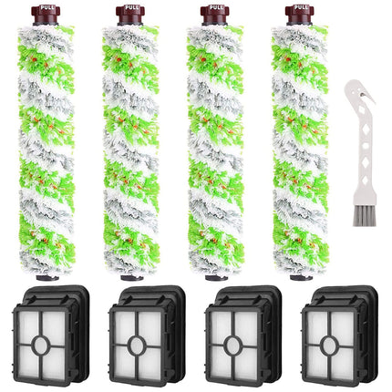 8 Pack Parts For Bissell Crosswave Pet Pro 2306A & Crosswave 1785 Series Vacuum Cleaner, 4 Pack 2460 Brush Rolls, 4 Pack 1866 Filters, Compare To Part 1613568&1613568, 1608684