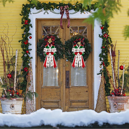Large Christmas Bows for Wreath, Merry Christmas Wreath Bows Red Green Velvet Bow Winter Holiday Craft Ribbon Bow Xmas Candy Tree Bows for Front Door Christmas Year Decorations