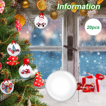 Clear Plastic Christmas Ornaments for Crafts Fillable DIY Christmas Balls Transparent Clear Ornaments for Christmas Tree Hanging Decorations Home Festive Decor Wedding Year Xmas Party Supplies