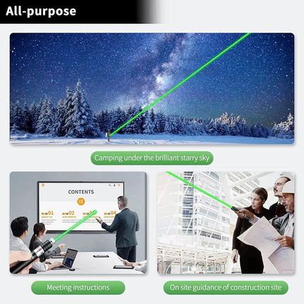 Cyahvtl Laser Pointer Tactical Flashlights 2000 Metres Green Long Range High Power Handheld Flashlight Rechargeable Laser Pointer for USB with Star Cap Adjustable Focus Suitable for Projecto