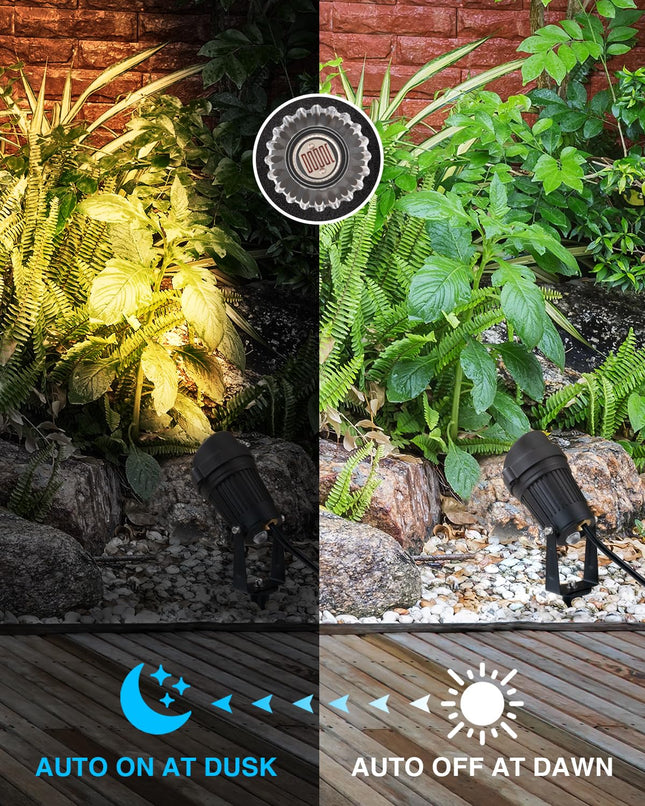 SUNVIE Dusk to Dawn Outdoor Lighting 120V LED Spot Lights Outdoor Landscape Spotlights with Photocell Sensor Waterproof Outdoor Spot Lights for Yard 7W Outdoor Spotlight Flag Light for Garden Tree