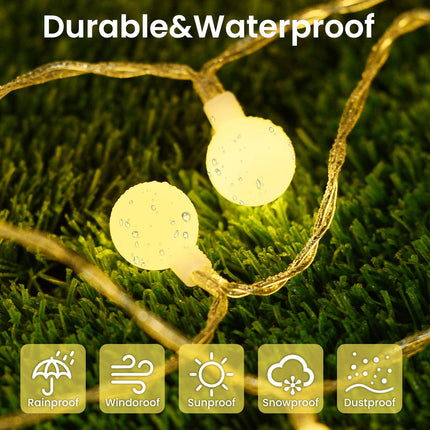 Globe String Lights, 59FT 100 Led Fairy Lights Plug In 8 Modes With Remote Control Waterproof Outdoor Indoor String Lights, Fairy Lights for Bedroom, Garden, Party, Wedding, Christmas Decor Warm White
