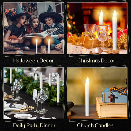 VIHOSE 36 Pcs Halloween Flameless Candles Bulk Floating Candles with Remote and Timer Flickering Hanging Candles Battery Operated Led Light for Christmas Halloween Wedding Party