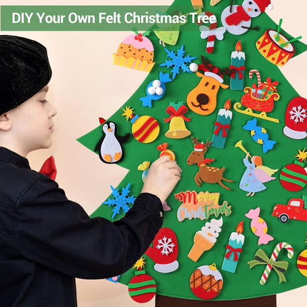Felt Christmas Tree - 3.5 FT Wall Felt Christmas Tree for Kids with 40 Pcs Ornaments, DIY Xmas s for Christmas Decorations