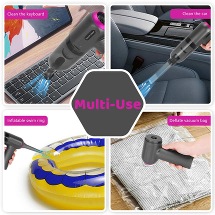 Mini Cordless Portable Vacuum Cleaner Rechargeable,Wireless Handheld Car Vacuum Cleaner And Blower 7000Pa Strong Suction,Compact Little Vacuum&Blower Cordless Hoover For Car,Keyboard,Office And Home