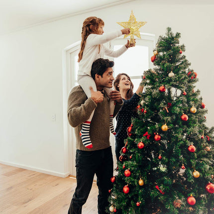 Christmas Tree Topper Star LED Lights Star Treetop Battery Operated,Lighted Star Tree Topper for Christmas Tree Decorations (Golden)