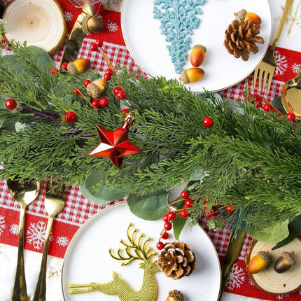 6FT Christmas Garland Artificial Pine Greenery Garland Lifelike Cedar Garland Christmas Garland for Mantle Stairs Railing Garland Christmas Decorations Indoor Outdoor