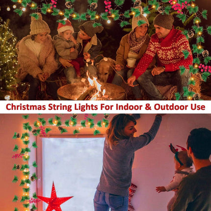 10Ft 30 LED Prelit Christmas Garland with Lights Timer, Garlands for Decoration Christmas Battery Operated Pine Cones Red Berries Lighted Garland for Mantle Home Indoor Xmas Decor, Warm White