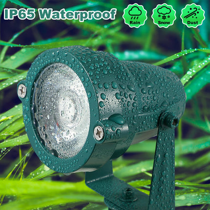Enhon 2 Pack Christmas RGBW Spotlight Outdoor, Waterproof Landscape Lighting 120V LED Spot Lights with Remote Control Color Changing, Outdoor Stake Lights for Holiday Garden Yard (Patent Pending)
