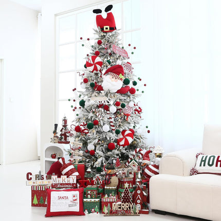 Sea Team 25-Pack Flocked Velvet Christmas Tree Ball Ornaments Set, Decorative Hanging Baubles, Shatterproof Plastic Decorations for Xmas Tree, Wreath, Garland, 60mm/2.36 Inches, Elf