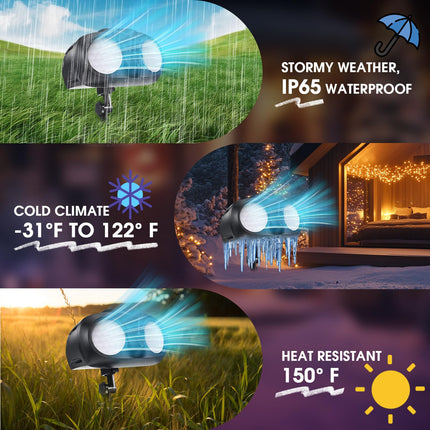 Christmas Snowflake Projector Lights Outdoor, d Owl Shape Snowfall Lights Projector with Remote, IP65 Waterproof Landscape Light for Xmas Holiday Wedding Indoor Garden Patio Party