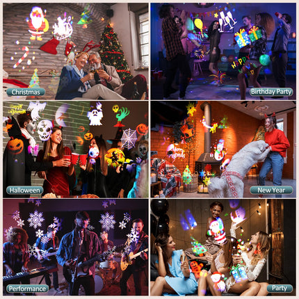 Christmas Projector Lights, NACATIN 2-in-1 HD Effects (72 Patterns + 10 Water Waves) Water-Resistant Holiday Projector Lights Outdoor with Remote Control for Xmas Halloween Birthday Party