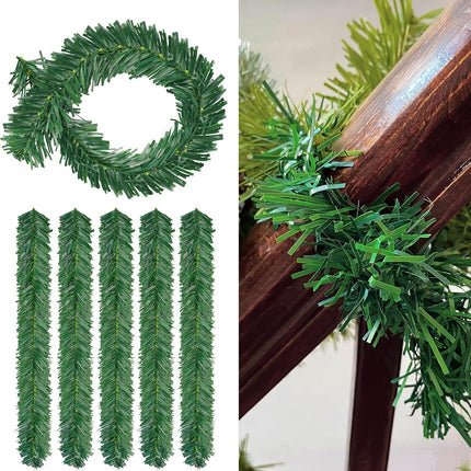 20 Pcs Christmas Garland Ties 18 Inch Artificial Pine Needles Faux Pine Green Twist Ties for Banister, Christmas Tree Branches for Xmas Holiday Decoration Craft Wrapping