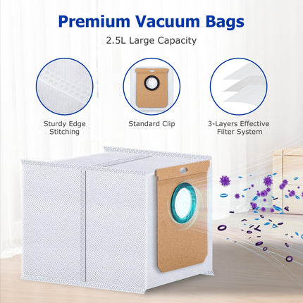 10 Pack Bags For Eufy L60 Sesl50 Ses Series Selfempty Station Robot Vacuum Bags Accessories Parts Dust Bags