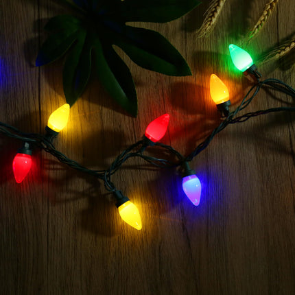C7 Bulbs Classic Christmas Lights - 50 LED 31ft Strawberry String Light - Extendable 8 Modes Funtion with Timer Fairy Lighting for Outdoor, Indoor, Party, Home, Tree Decorations