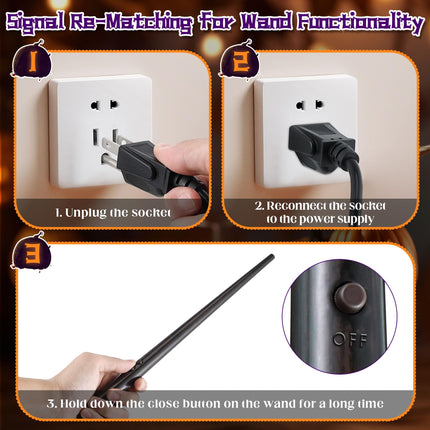 Enhon Wand Remote Control with 2 Extension Cord Remote Control, Wireless Electrical Smart Button Plug Switch Kit for Lighting Christmas Trees Holiday Lantern Xmas Lights Music Party Decorations