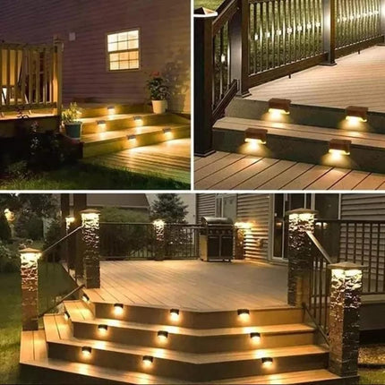 Uniqus Solar Powered Outdoor Lights 16 Pack By Village Eight Waterproof Solar Lights For Stairs Pathway Deck Patio Garden Lights