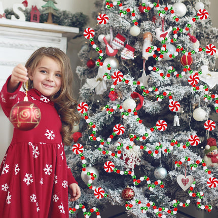 Whaline 36Pcs Christmas Curly Pick Candy Style Christmas Tree Picks Red White Green Xmas Tree Topper Ornament for Winter Holiday Home Office Party Decor, 8.7 Inch