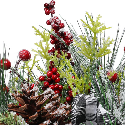 MUMTOP Christmas Table Centerpiece Decorations, Mini Christmas Tree Artificial Potted with Pincones for Home Kitchen Mantel Holiday Decor