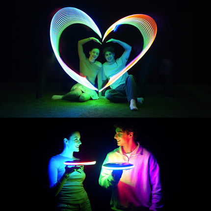 TOSY Flying Disc - 16 Million Colors RGB or 36 LEDs, Extremely Bright, Smart Modes, Camping Essentials for Teens/Kids/Adults/Men/Boys/Girls, Auto Light Up, Rechargeable, Waterproof,