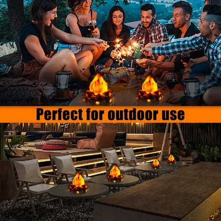 Bestview Artificial Fake Campfire Night Light, 3D LED Fake Fire Pit Firewood Lamp with Realistic Log Flameless Candle Battery Operated, Halloween Christmas Campfire Party Decorations