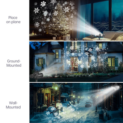 Snowflake Projector Light, Snowflake LED Christmas Light Projector - Waterproof Holiday Decorations for Outside Yard and House-【LL-050-2】