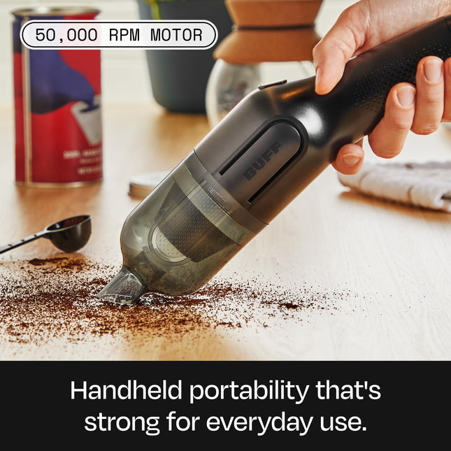 Buff Cordless Handheld Vacuum, Rechargeable Car Vacuum Cleaner With Combo Crevice And Brush Tool Included, For Home, Office, Car, Pets Black