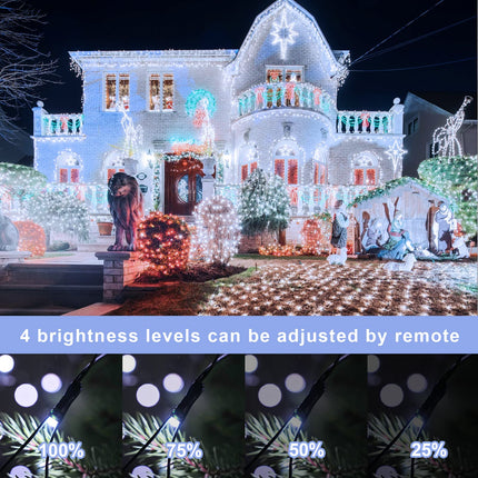 Christmas Net Lights for Bushes - 360 LED Net Lights Outdoor Plug in with Remote, 12x5 ft Extendable 8 Modes Christmas Net Lights Waterproof for Outside Gazebo Lawn Wedding Patio Garden Tree (White)