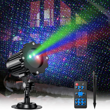 Christmas Projector Lights Outdoor, Outdoor Garden Firefly Lights, Red Green Blue Laser Landscape Stars Light with Remote Timer Waterproof, Christmas Decorations for Party Garden Christmas Holiday