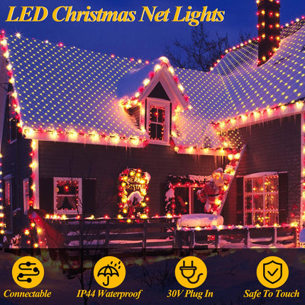 LitHome 21ft x 5ft Christmas Net Lights, 360 LED Mesh Fairy String Lights with 8 Modes, Connectable Plug in Waterproof Mesh Lights for Bushed,Trees,Yard,Patio,Garden Decorations(Warm White)
