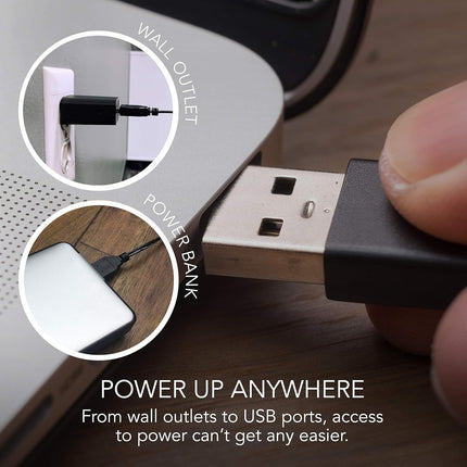 Sharper Image Sbs1Si Personal Usb Fan With Soft Blades, 2 Speeds, Touch Control, Quiet Operation, 5V Wall Adapter, 6 Ft. Cable