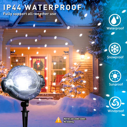 EAMBRITE Christmas Projector Lights with Remote Rotating Falling Snow Projector Show Moving Points Landscape Projection Lights for House Yard Garden Club Pub Outdoor Xmas Decorations