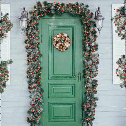 Geosar 6 Pcs Christmas Tree Bead Garland 9 Feet Twisted Beads Christmas Tree Pearl Garland Red and Green Xmas Tree Bead for Christmas Party Fireplace Wreath Ornaments