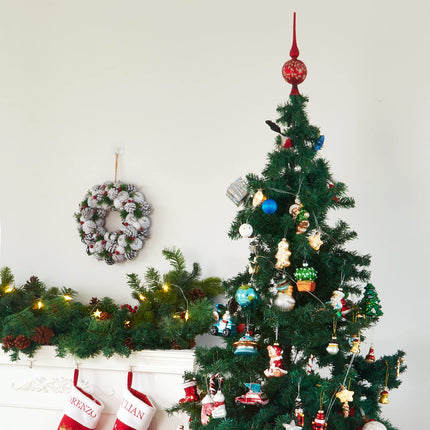 Glass Spherical Christmas Tree Topper Ornaments with Carved Flowers Holiday Indoor Suitable for Home Party Decoration, 9.8inches